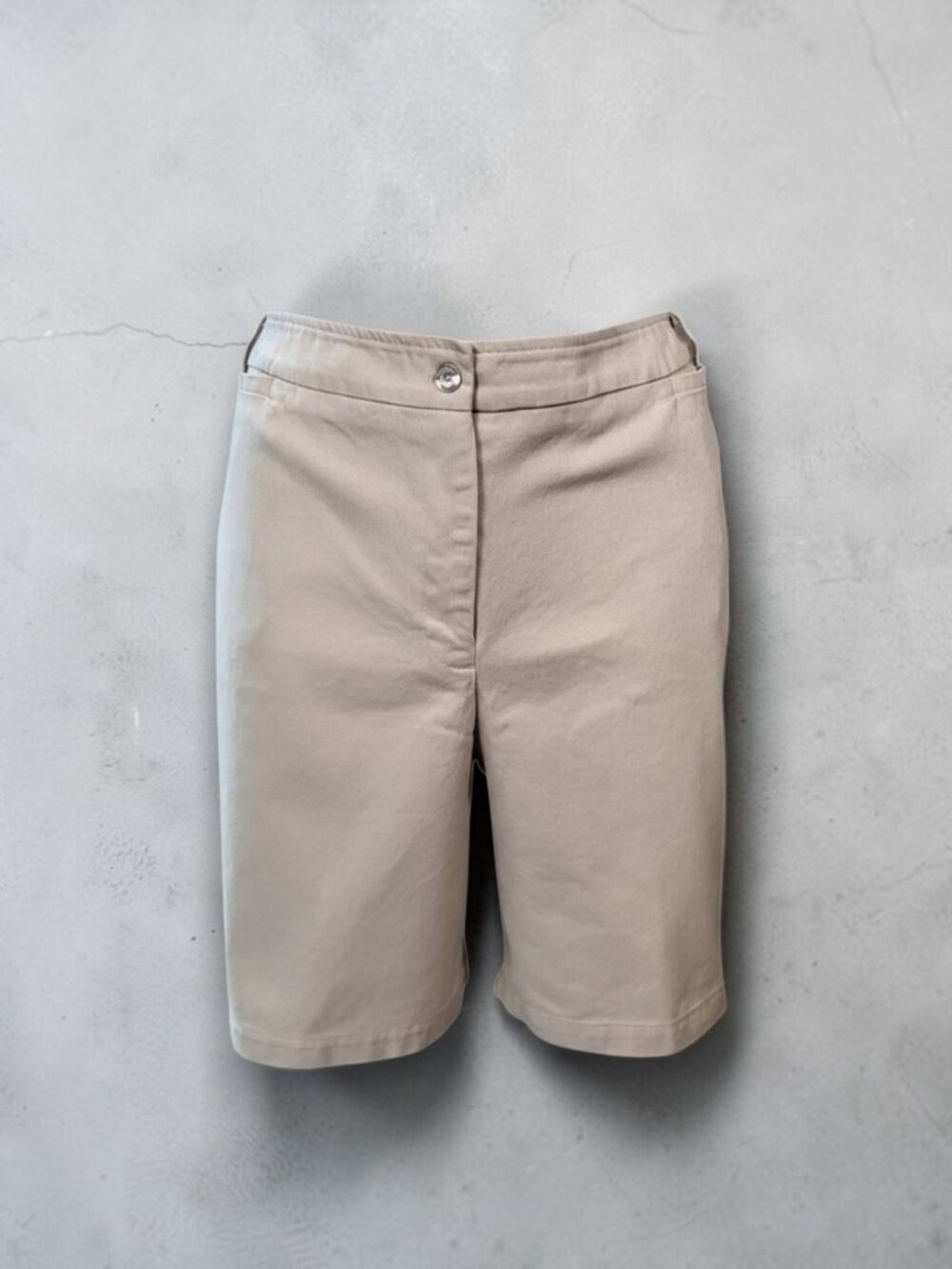 Tribella Plus Size Tan Stretch Chino Bermuda Shorts Size 18